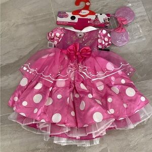Pink Polka Dot Dress with Bow